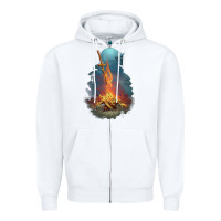 White Souls Bonfire Zipper Hoodie - linhVisuals