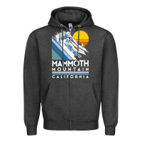 Charcoal Heather mammoth mountain california retro ski sweatshirt Zipper Hoodie - linhVisuals