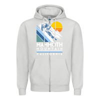 Dove Grey mammoth mountain california retro ski sweatshirt Zipper Hoodie - linhVisuals