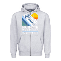 Heather Grey mammoth mountain california retro ski sweatshirt Zipper Hoodie - linhVisuals