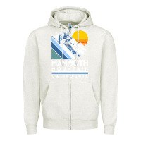 Oatmeal Heather mammoth mountain california retro ski sweatshirt Zipper Hoodie - linhVisuals