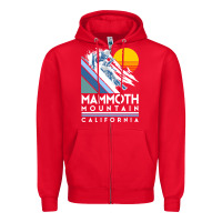 Red mammoth mountain california retro ski sweatshirt Zipper Hoodie - linhVisuals