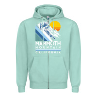 Seafoam mammoth mountain california retro ski sweatshirt Zipper Hoodie - linhVisuals