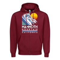 Burgundy mammoth mountain california retro ski sweatshirt Zipper Hoodie - linhVisuals