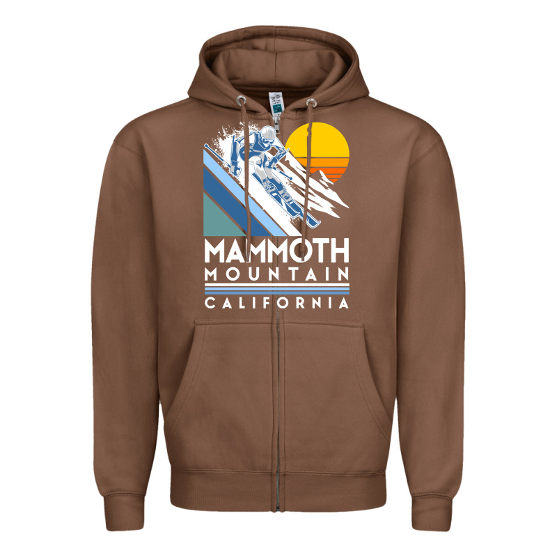 Mammoth Mountain California Retro Ski Sweatshirt Zipper Hoodie by linhVisuals | Teevron