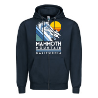 Navy mammoth mountain california retro ski sweatshirt Zipper Hoodie - linhVisuals