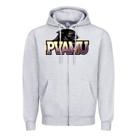 Heather Grey Prairie View A&M Panthers And Lady Panthers Rectangle Patch Zipper Hoodie - linhVisuals