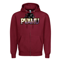 Burgundy Prairie View A&M Panthers And Lady Panthers Rectangle Patch Zipper Hoodie - linhVisuals