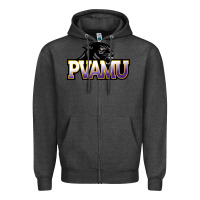 Charcoal Heather Prairie View A&M Panthers And Lady Panthers Rectangle Patch Zipper Hoodie - linhVisuals