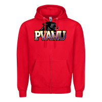 Red Prairie View A&M Panthers And Lady Panthers Rectangle Patch Zipper Hoodie - linhVisuals