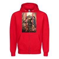 Red Warhammer Characters Zipper Hoodie - linhVisuals