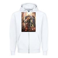 White Warhammer Characters Zipper Hoodie - linhVisuals