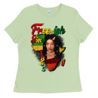 Free-ish Since 1865 Black Woman Ladies Tee | Teevron