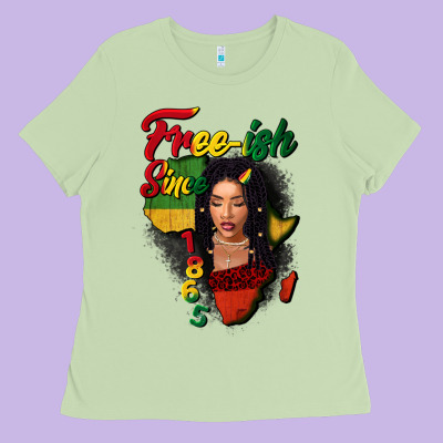 Free-ish Since 1865 Black Woman Ladies Tee Designed By Fadigitalartstudio