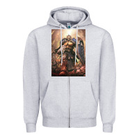 Heather Grey Warhammer Characters Zipper Hoodie - linhVisuals