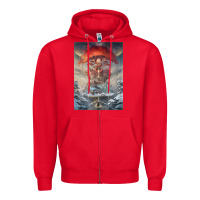 Red The Painted World Zipper Hoodie - linhVisuals