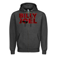 Charcoal Heather the hits billy - joel the best pianist Zipper Hoodie - linhVisuals