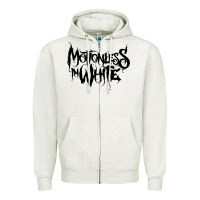 Oatmeal Heather Motionless In White Zipper Hoodie - linhVisuals