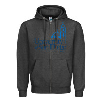 Charcoal Heather The university of san diego Zipper Hoodie - linhVisuals