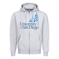 Heather Grey The university of san diego Zipper Hoodie - linhVisuals