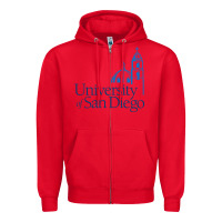 Red The university of san diego Zipper Hoodie - linhVisuals