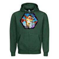 Sports Green CRASH BANDICOOT LEGENDS Zipper Hoodie - linhVisuals