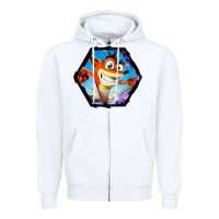 White CRASH BANDICOOT LEGENDS Zipper Hoodie - linhVisuals