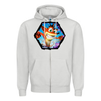 Dove Grey CRASH BANDICOOT LEGENDS Zipper Hoodie - linhVisuals