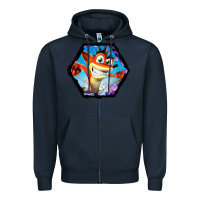 Navy CRASH BANDICOOT LEGENDS Zipper Hoodie - linhVisuals