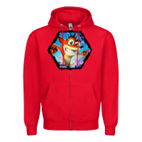 Red CRASH BANDICOOT LEGENDS Zipper Hoodie - linhVisuals