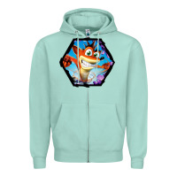 Seafoam CRASH BANDICOOT LEGENDS Zipper Hoodie - linhVisuals