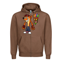 Chestnut CRASH BANDICOOT Zipper Hoodie - linhVisuals