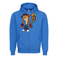 True Royal CRASH BANDICOOT Zipper Hoodie - linhVisuals