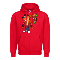 Red CRASH BANDICOOT Zipper Hoodie - linhVisuals