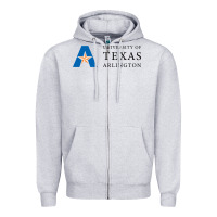 Heather Grey The university of texas at arlington Zipper Hoodie - linhVisuals