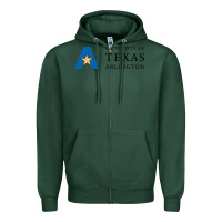Sports Green The university of texas at arlington Zipper Hoodie - linhVisuals