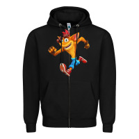 Black CRASH BANDICOOT Zipper Hoodie - linhVisuals