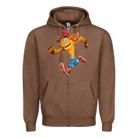 Chestnut CRASH BANDICOOT Zipper Hoodie - linhVisuals