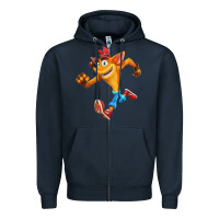 Navy CRASH BANDICOOT Zipper Hoodie - linhVisuals