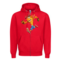 Red CRASH BANDICOOT Zipper Hoodie - linhVisuals