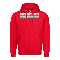 Red retro hiking boottrail running   mammoth california t shirt Zipper Hoodie - linhVisuals