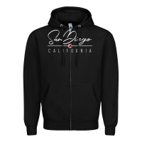 Black san diego ca sweatshirt Zipper Hoodie - linhVisuals