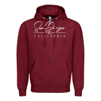 Burgundy san diego ca sweatshirt Zipper Hoodie - linhVisuals