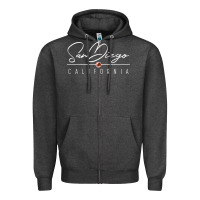 Charcoal Heather san diego ca sweatshirt Zipper Hoodie - linhVisuals