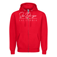 Red san diego ca sweatshirt Zipper Hoodie - linhVisuals