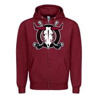 Burgundy deer-red-rebels Zipper Hoodie - linhVisuals
