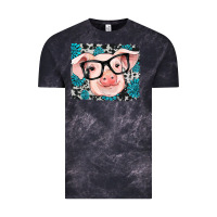 Cloud Black gemstone and cowhide pig Vintage Tee - RanaPortraitStore