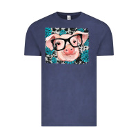 Vintage Denim gemstone and cowhide pig Vintage Tee - RanaPortraitStore