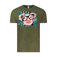 Vintage Olive gemstone and cowhide pig Vintage Tee - RanaPortraitStore