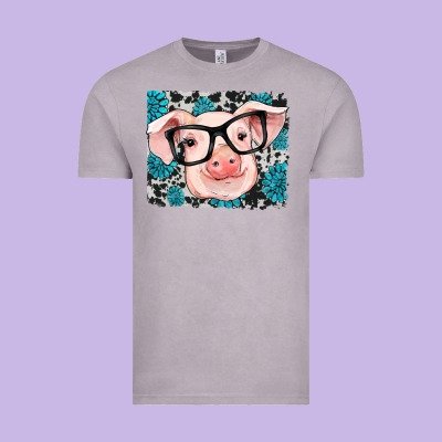 Gemstone And Cowhide Pig Vintage Tee Designed By Ranaportraitstore